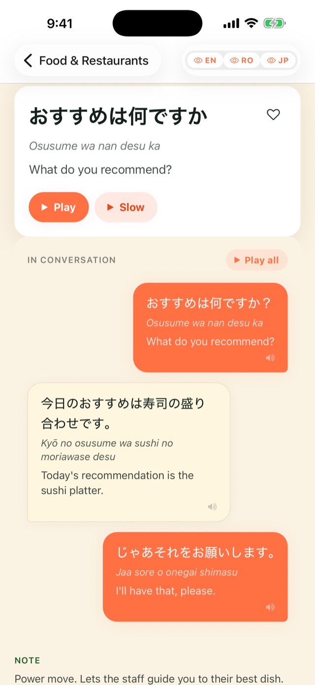 A phrase shown inside a real conversation